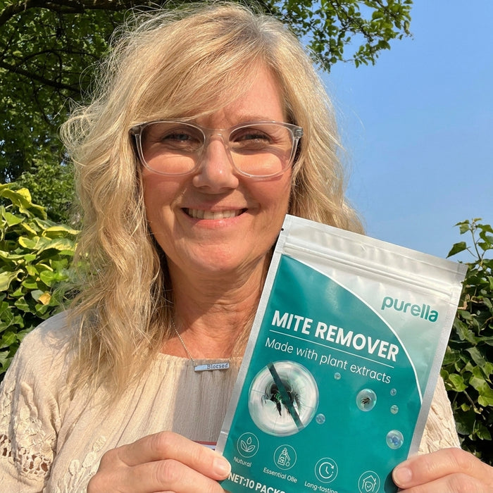 Customer holding product