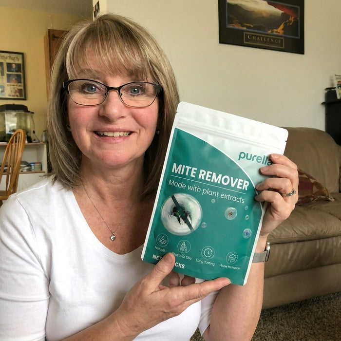 Customer holding product