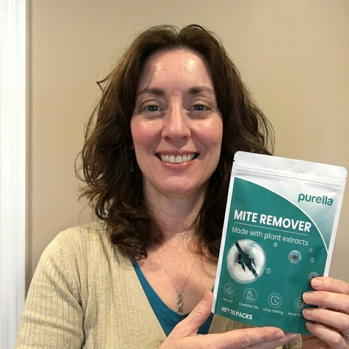 Customer holding product